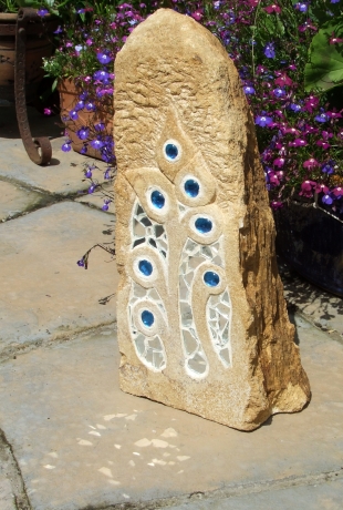 Blue Plant Form_Mosaic Sculpture